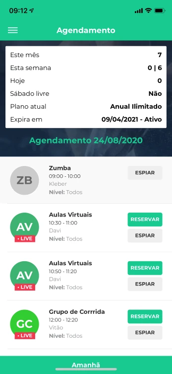 Tela do aplicativo