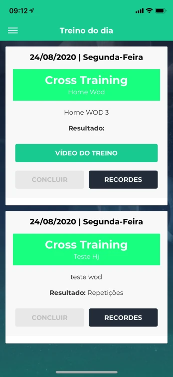 Tela do aplicativo