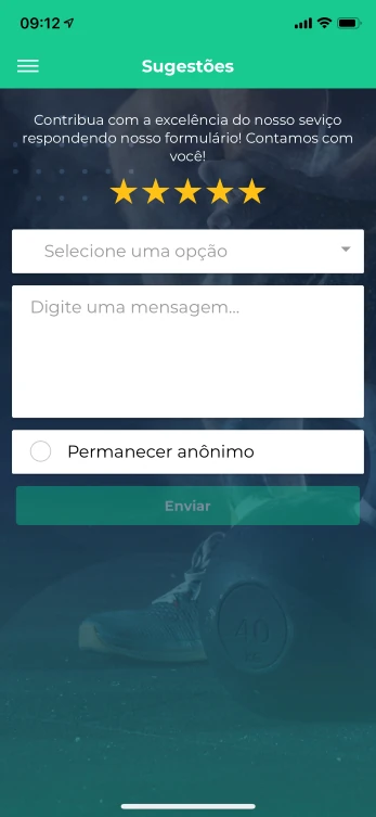 Tela do aplicativo